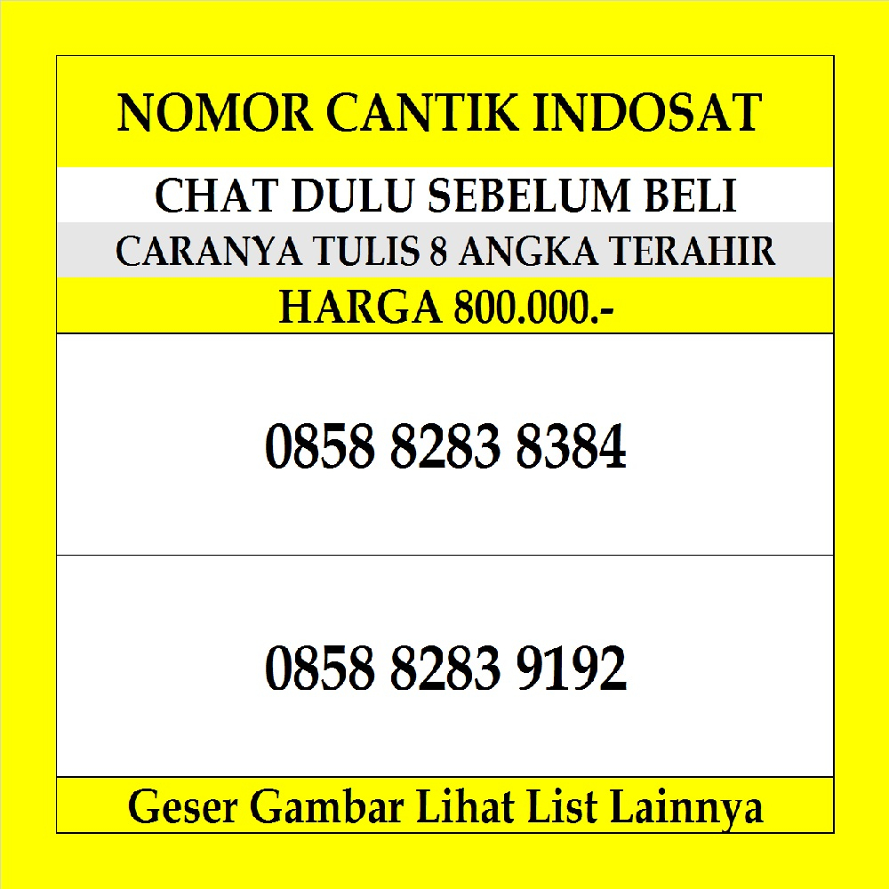 Nomor Cantik Indosat 4G LTE Ooredoo Kartu Perdana Nomer Murah