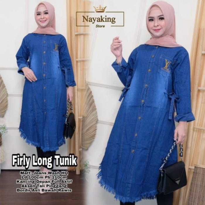 DETA ATASAN / TUNIK IMPORT / LEVITA TUNIK JEANS PREMIUM HQ / Tunik Jumbo / Tunik Busui