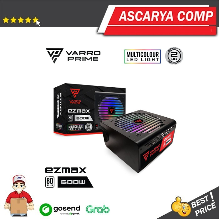 POWER SUPPLY VARRO EZMAX 600W RGB 80+