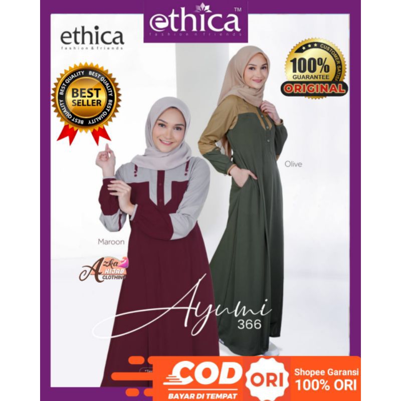 GAMIS ETHICA AYUMI 366 / BAJU GAMIS ETHICA TERBARU 2023 / GAMIS MODERN / GAMIS SIMPLE ELEGAN / DRESS
