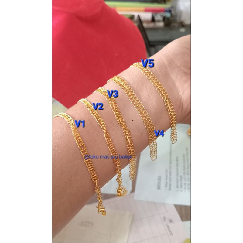 Acc Gelang Papan Emas Asli 24K 99,99%.