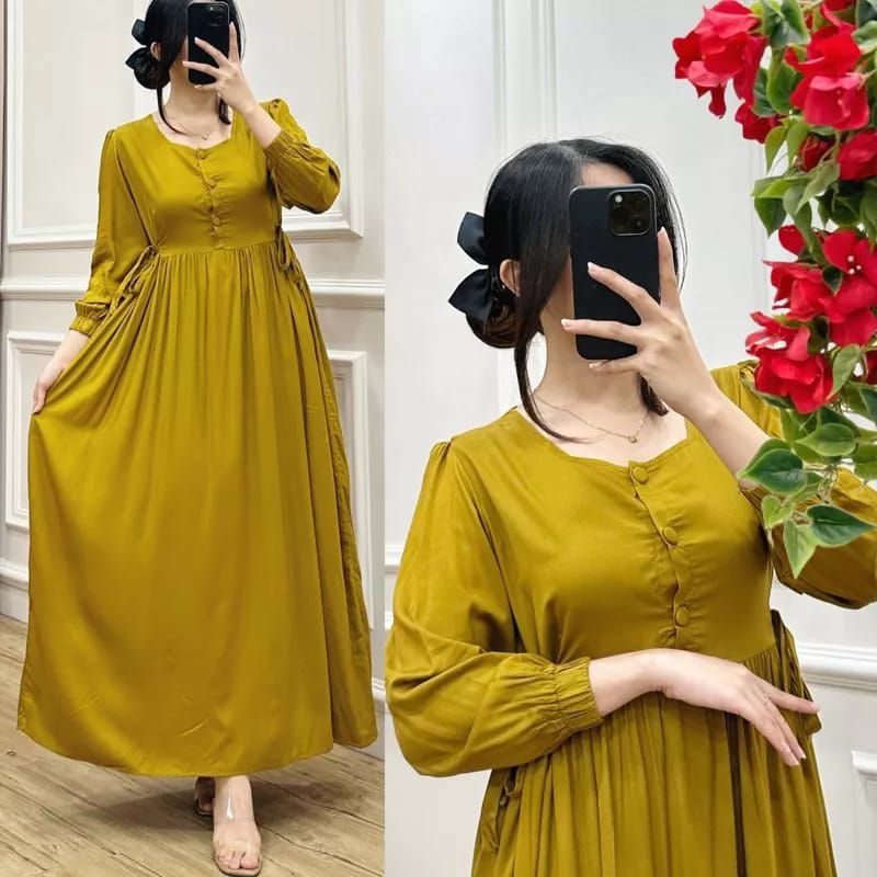 Gamis Chibi Polos Jumbo Deluxe Plain Dress Terbaru 2023