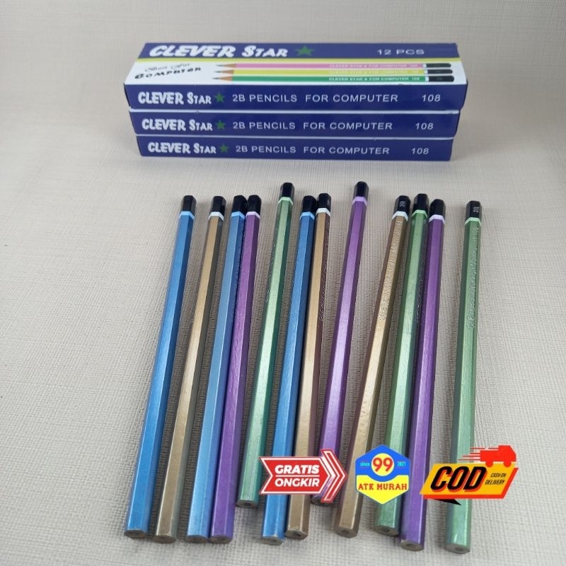 Pensil 2b CLEVER STAR/alat tulis/pensil/perlengkapan sekolah/pencils/atk