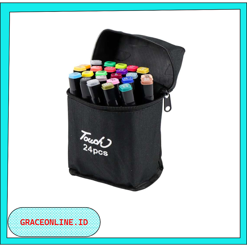 

Touch CY-006 Spidol Dual Side Fine Art Marker 24 Color - Touch Set Spidol Seni 24 Warna Sketsa Berkepala Ganda Spidol Berbasis Alkohol Berminyak untuk Manga Animasi