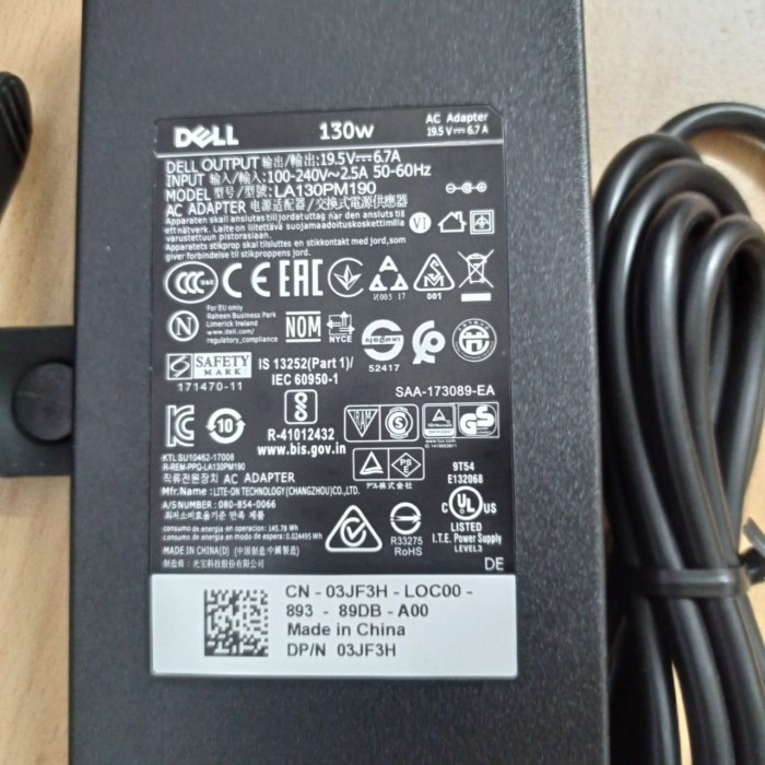 Charger Adaptor Original DELL studio 19.5V 6.7A 130W 7.4*5.0 Jarum