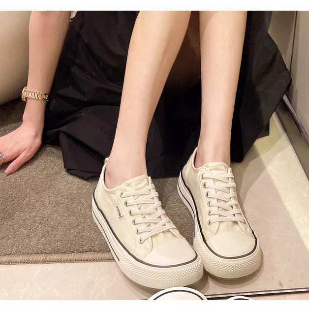 GROSIRTAS &quot;FREE BOX&quot; LV0273 Sepatu Wanita Sneakers Bertali Kasual Fashion Shoes KANVAS Import Premium Quality