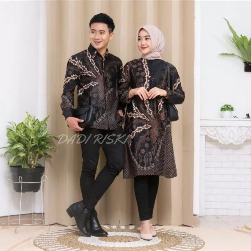 [12.12] COPLE BATIK ATASAN TUNIK SERAGAM BATIK PRIA WANITA BAJU BATIK ATASAN TUNIK SERAGAM NIKAHAN kemja