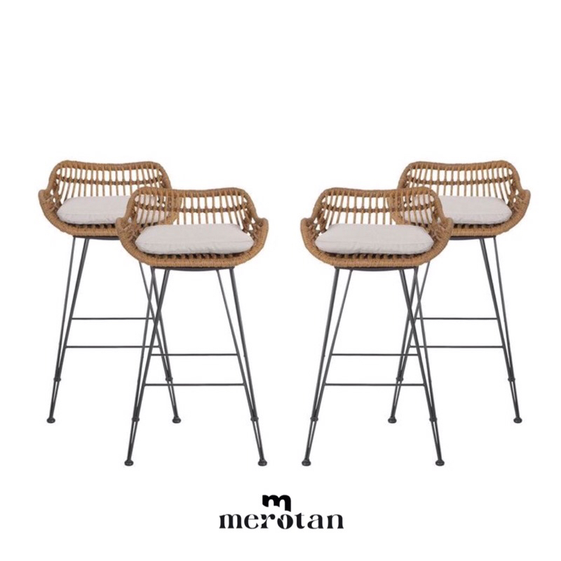 Kursi Bar Rotan / Bar Stool / Kursi Cafe Rotan Minimalis