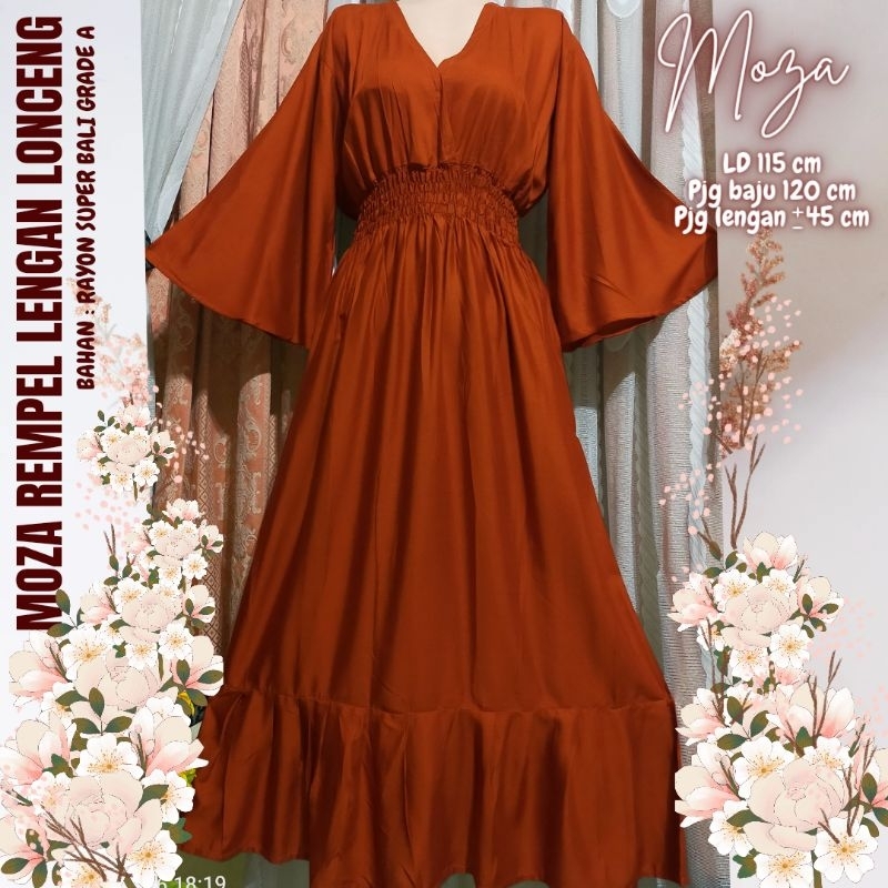 Moza Rempel lengan lonceng //Dress Moza Lonceng //Dress Moza Bali