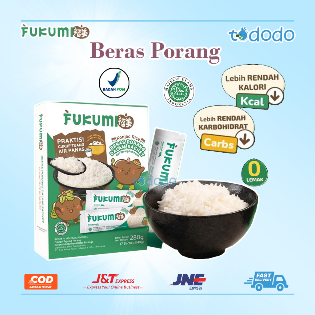 Beras Porang FUKUMI Box Sachet Shirataki/Konjac Rice