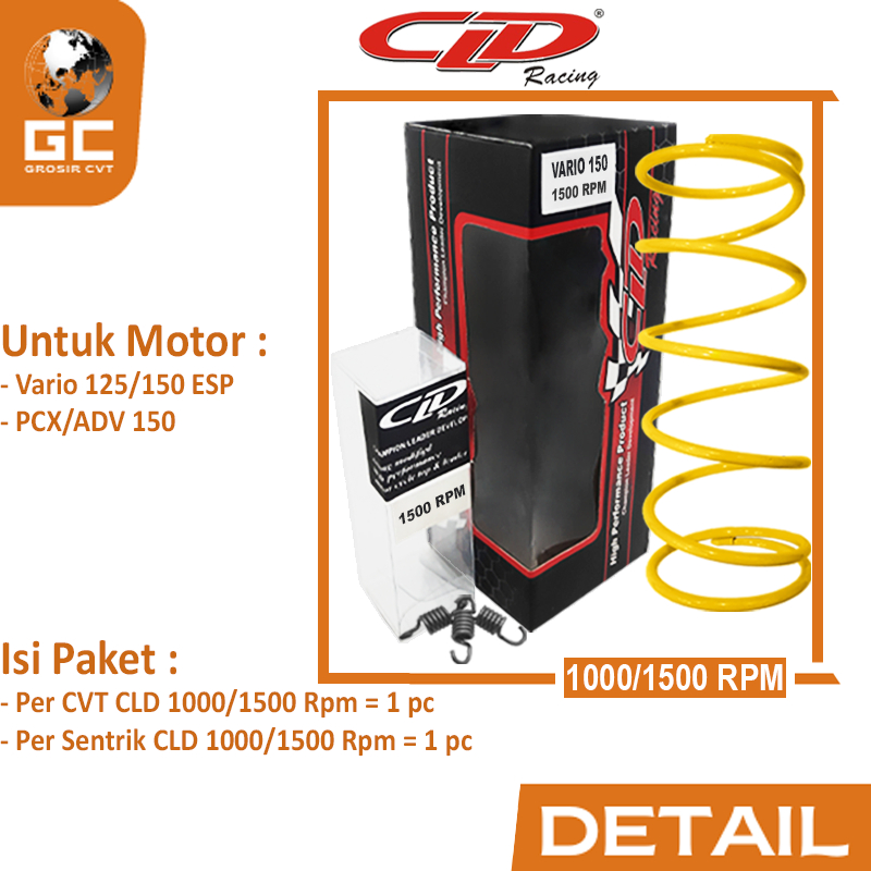 Paket Per CVT Sentrik Ganda Racing Honda Beat Vario Scoopy PCX Genio Deluxe Spacy CLD 1000/1500 RPM