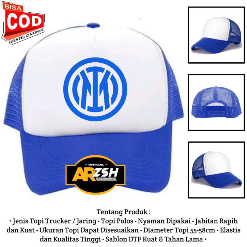Topi Inter Milan Trucker Jaring/Topi Trucker Jaring Inter Milan