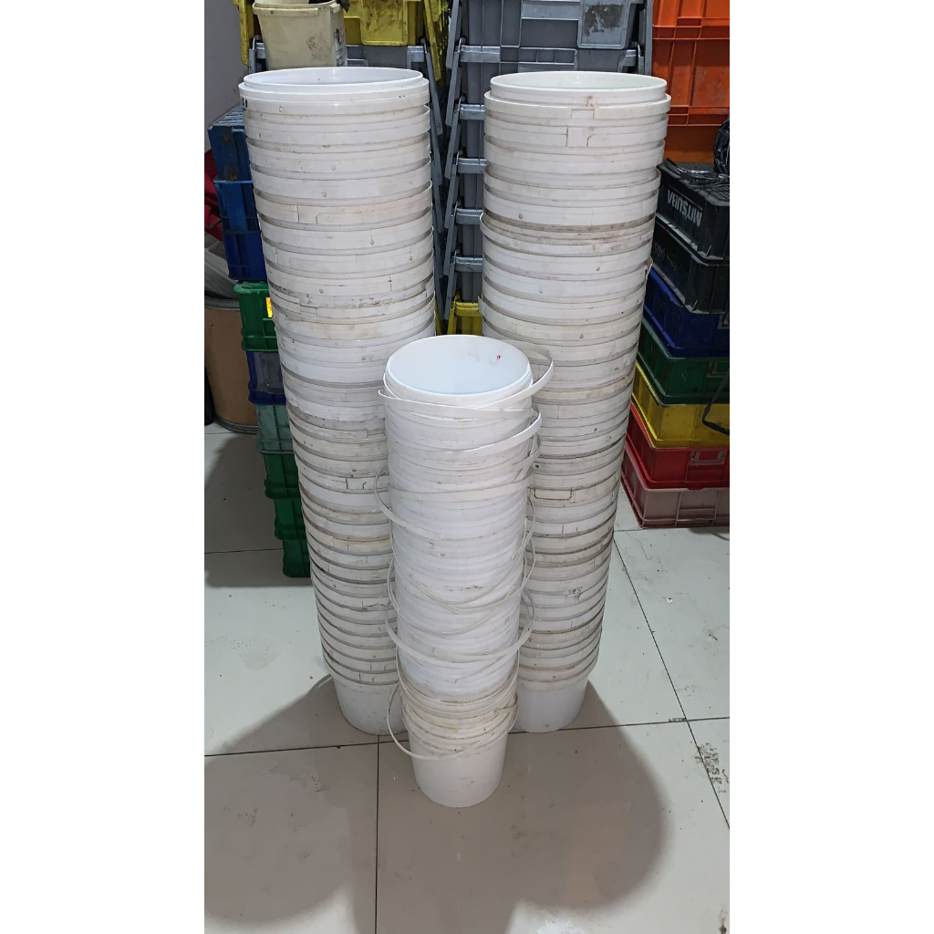 Ember plastik bekas 5kg putih random Pail hidroponik 5kg bekas ember putih 5kg