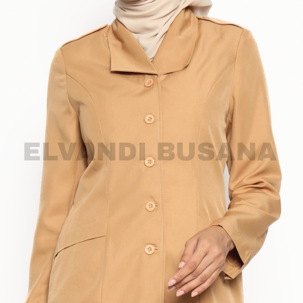 SETELAN JAS WANITA / SERAGAM KERJA BLAZER WANITA / SERAGAM GURU / SERAGAM PRAMUKA - 7012 COKELAT PRAMUKA