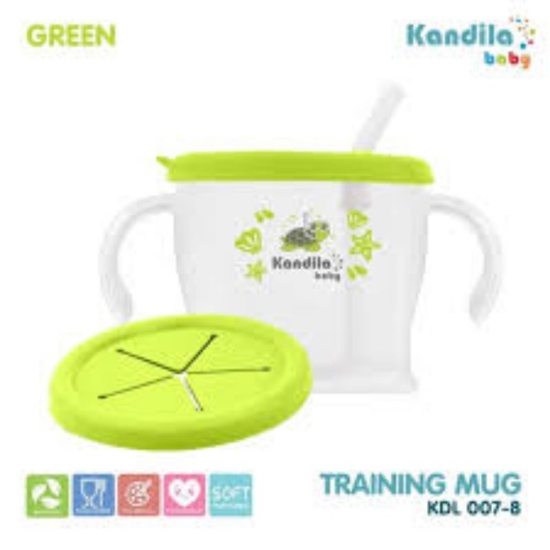 Kandila Baby Training Cup De Mug KDL007-9 - Kandila Botol Minum Anak Bayi Silicone Wadah Snack - Botol Minum sedotan anak Baby 300ml