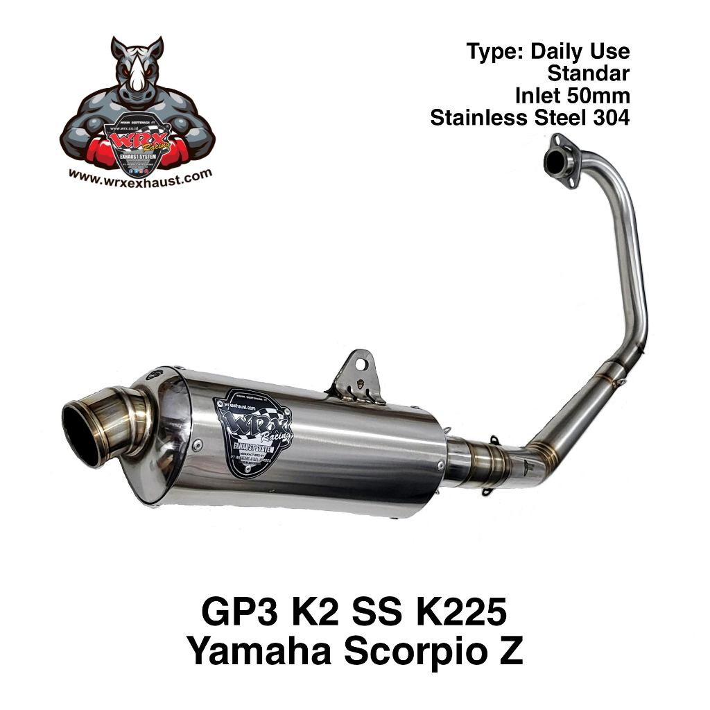 Knalpot WRX GP3 SS K225 Scorpio Z