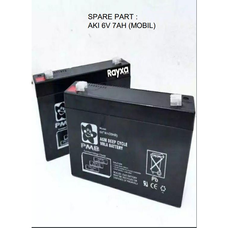 SPERPART BATERAI MOBIL AKI PMB ORIGINAL 6V7AH