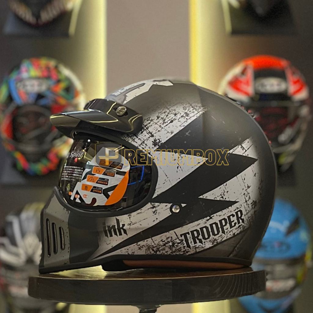 HELM INK Trooper Thunder Matt Black Gunmetal / HELM FULL FACE / HELM RETRO / HELM MOTIF