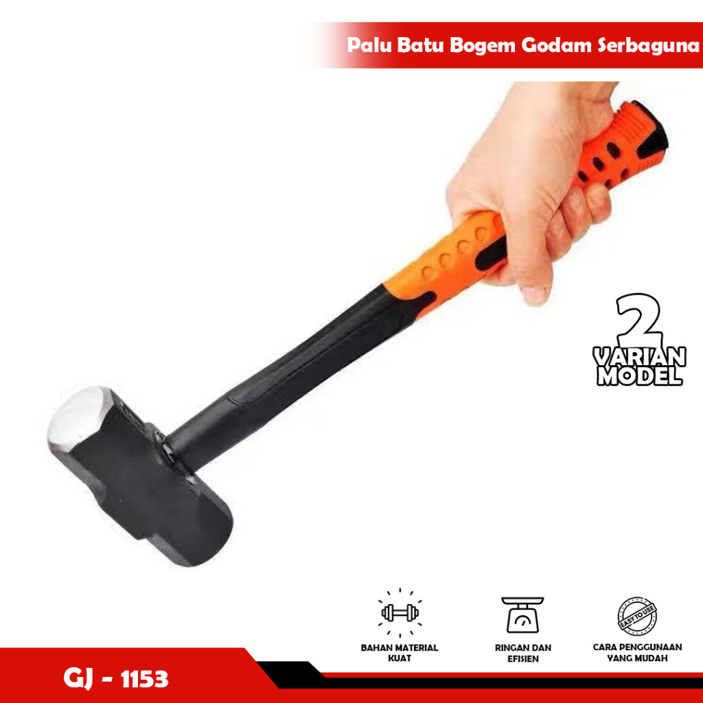 Palu Batu Bodem Gagang Kayu PALU BATU GAGANG KAYU 2 LB DAN 3 LB | MARTIL BATU | PALU PAHAT BATU