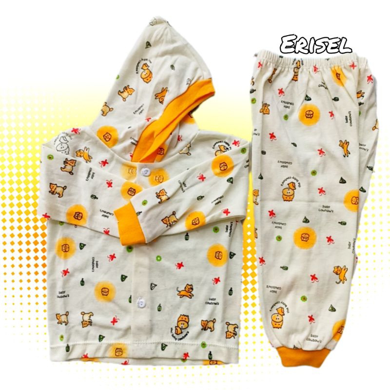 Set Baju Bayi Piyama Cindung Kancing Depan 0-18 Bulan