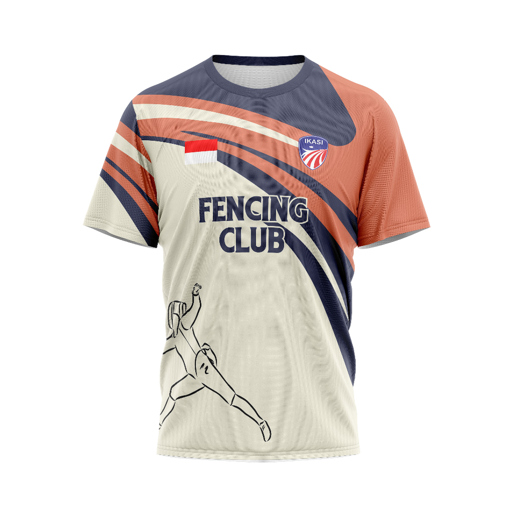 Baju Pria Kaos Jersey Anggar Fencing Club 01 Bela Diri Custom Full Printing