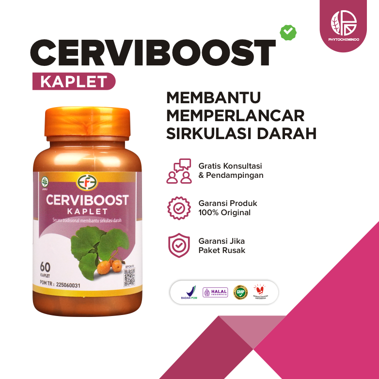 [ 𝐆𝐚𝐫𝐚𝐧𝐬𝐢 𝟏𝟎𝟎% 𝐎𝐑𝐈 ] CERVIBOOST Kaplet Ginkgo Biloba Vitamin Nutrisi Otak, Obat Dimensia Pikun, Memp