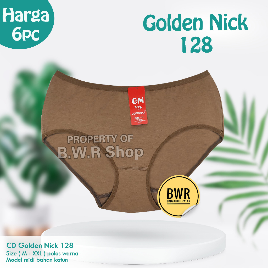 [ 6PC ]  Cd Kerut Belakang GOLDEN NICK 128 Golden Nick CD GN128 Katun Murah Cd M-XXL Lembut | BWR