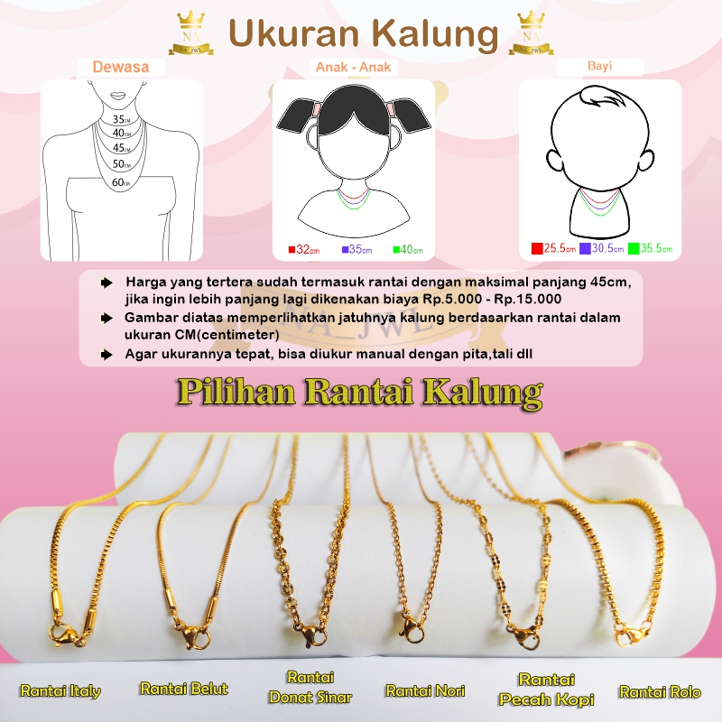 Kalung Custom Nama Anak Dewasa Model Pecah Kopi Titanium Anti Karat Premium