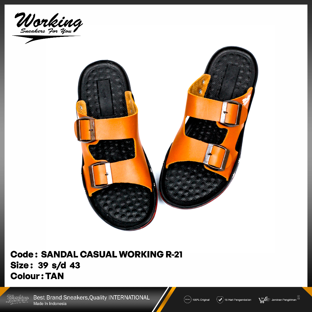 Sandal Pria Kasual Working R-21 Size 39-43