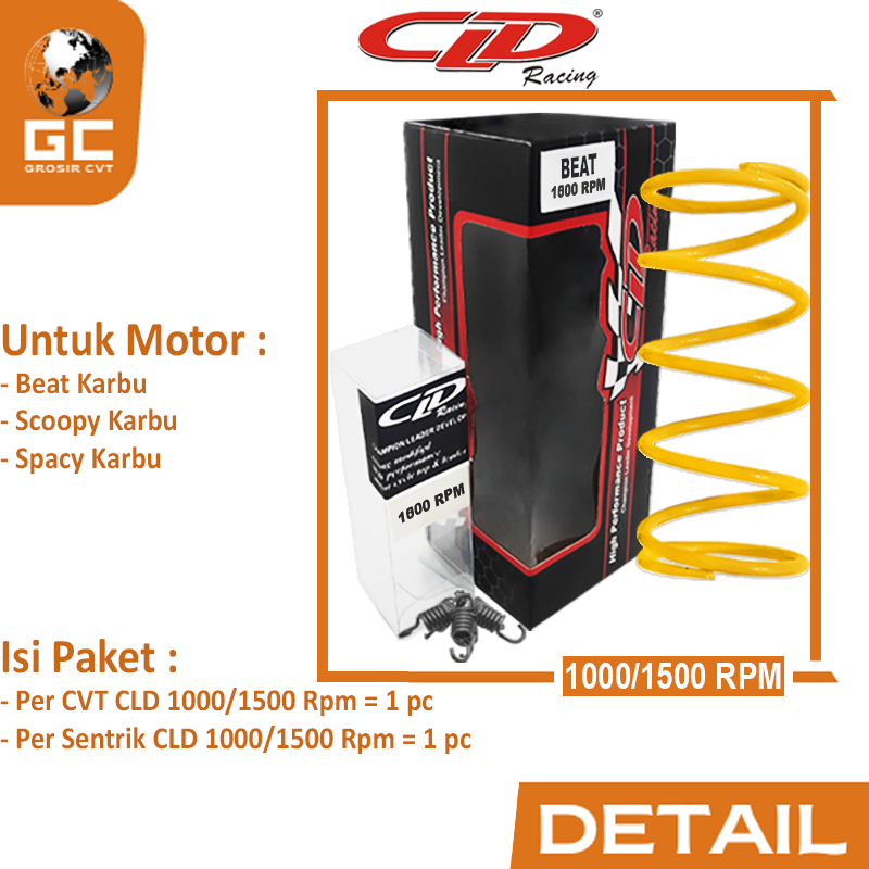 Paket Per CVT Sentrik Ganda Racing Honda Genio Beat Deluxe Scoopy New Vario Spacy 110 CLD 1000/1500 RPM