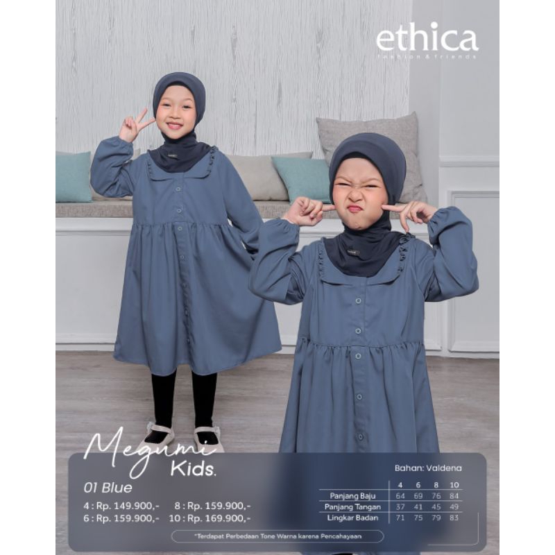 Ethica Tunik Anak Megumi Kids 01 (Plum, Dusty Pink, Cream, Blue)