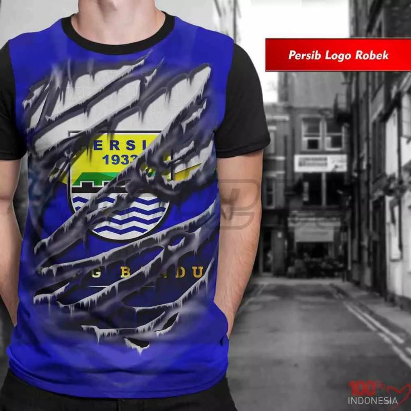 KAOS BOLA PERSIB LOGO ROBEK KAOS DISTRO 3D FULLPRINTING JUMBO
