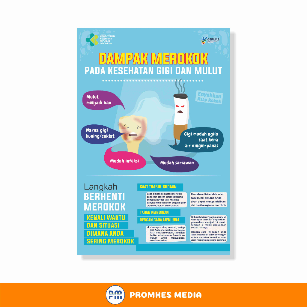 

Poster Kesehatan, Dampak Merokok Pada Kesehatan Gigi & Mulut