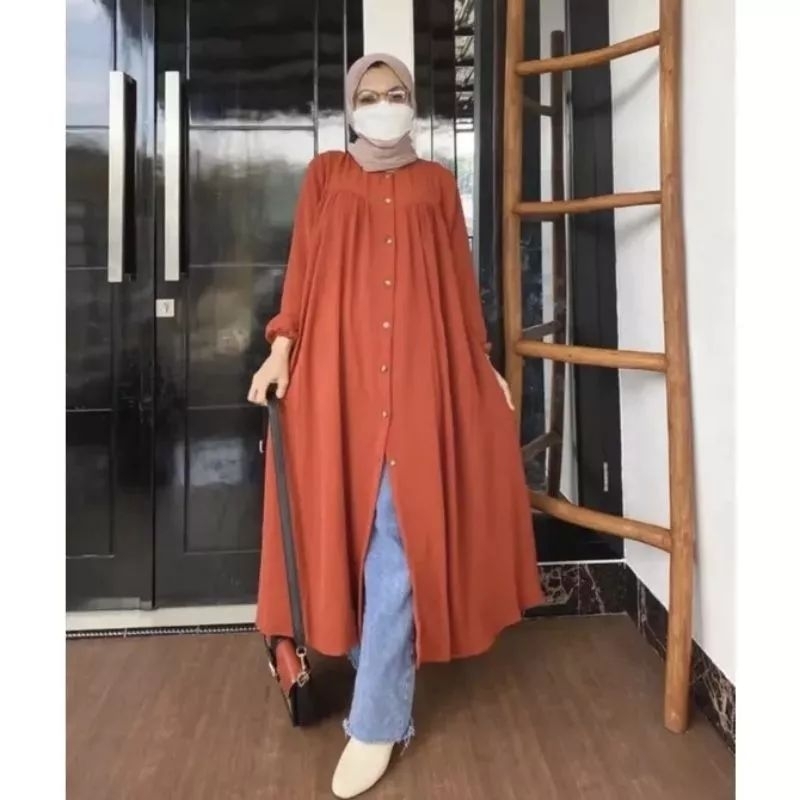Yumna Tunik jumbo crinkle airflow