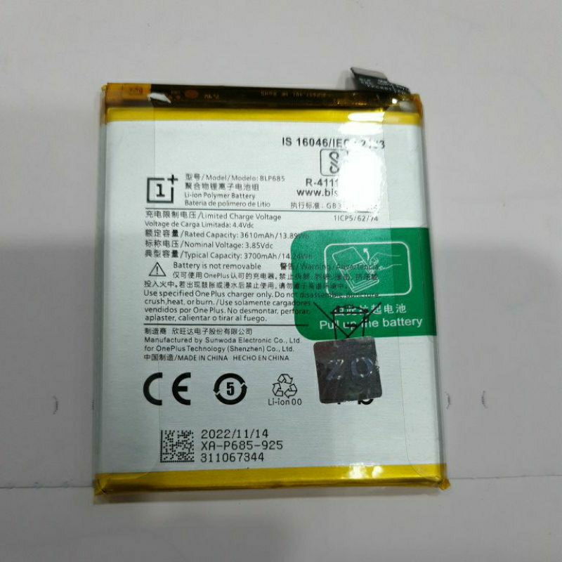 Battery Model BLP 685 Oneplus 7, One Plus 6t