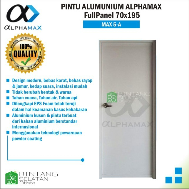 PINTU ALUMUNIUM ALPHAMAX Max 5-A 5A FullPanel 70x195