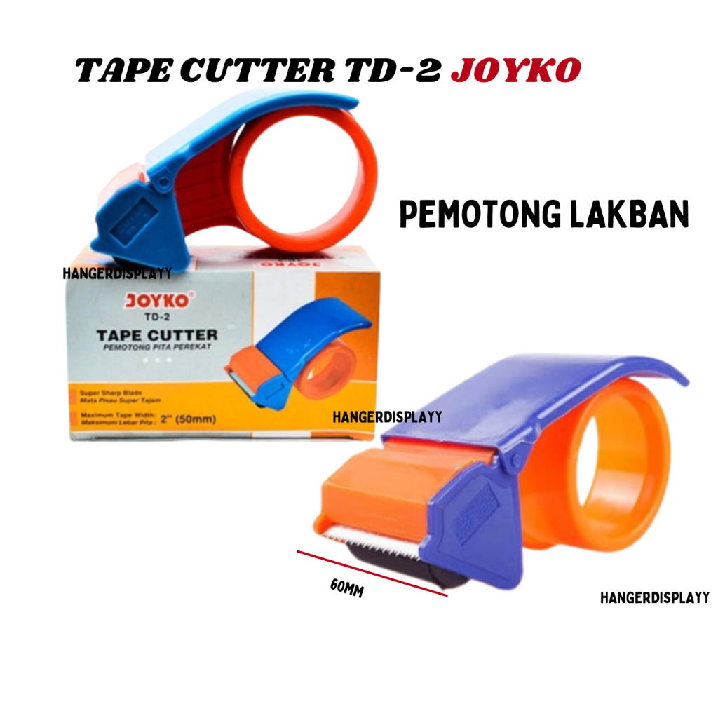 Tape Dispenser Lakban Plastik JOYKO TD2 / Pemotong Lakban TD-2/ Opp Tape Cutter /Tempat Lakban / Rumah Lakban