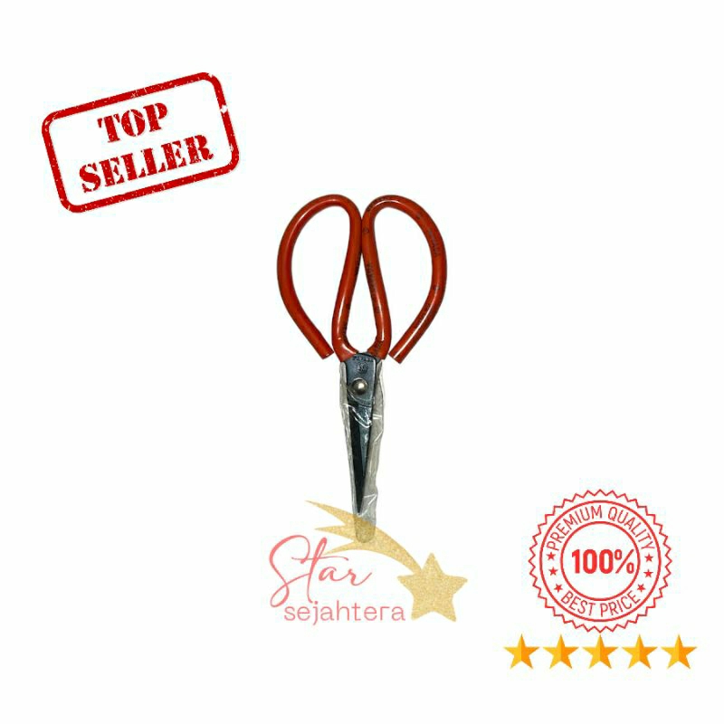 

Gunting Potong Bahan Kain/ Kulit/ Kodok/ Kertas/ Seng Serbaguna Tailor Scissors Gagang warna merah merk Nevada