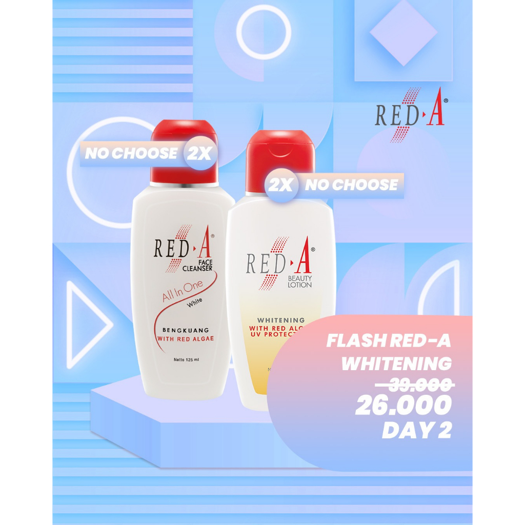 Paket 2 Red-A FC All In One Whitening 125 mL, 2 Red-A Beauty Lotion Whitening 125 mL