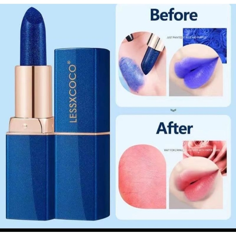 [ SATUAN ] LESSXCOCO BLUE LIPSTICK COLOR CHANGING