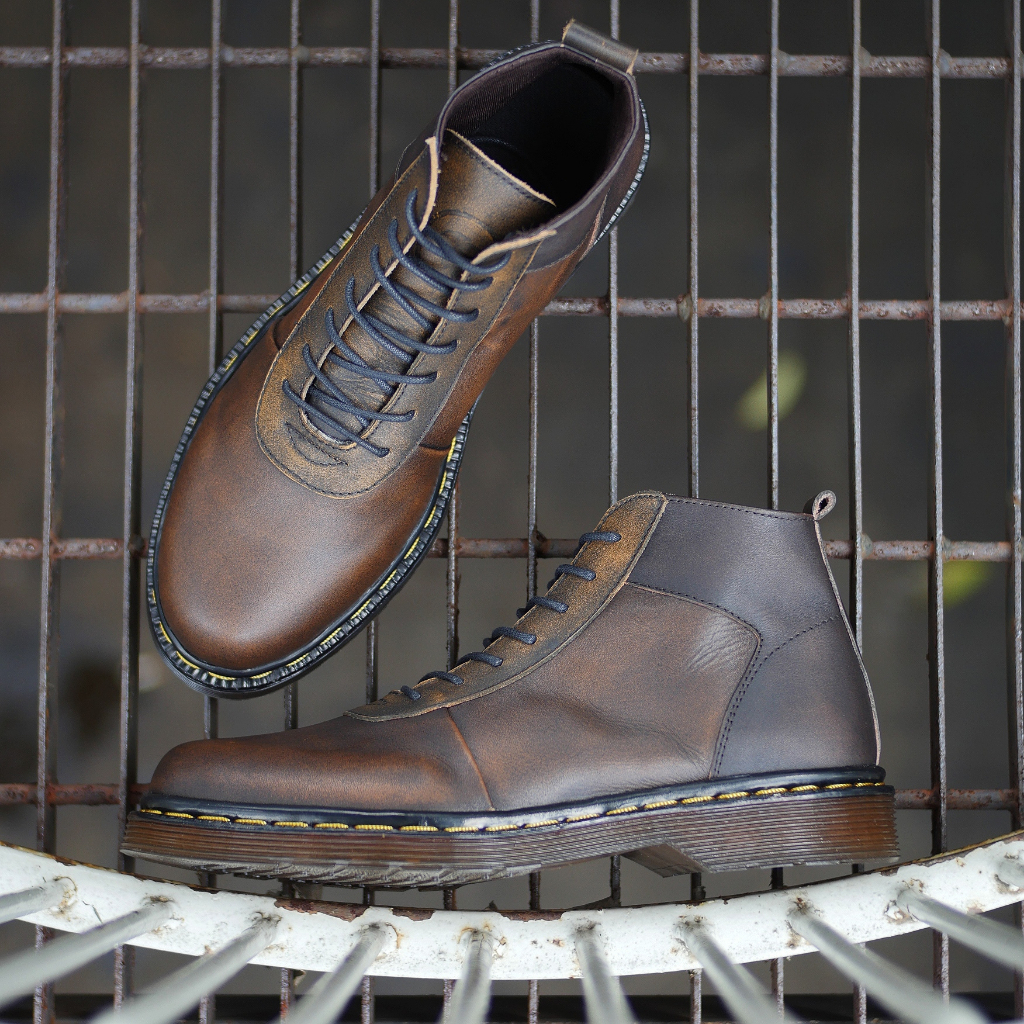 Sepatu Boots Pria Kulit Asli Casual Semi Formal Shoes Premium Kerja Kuliah Ori Greata Svend 0.2 Camel