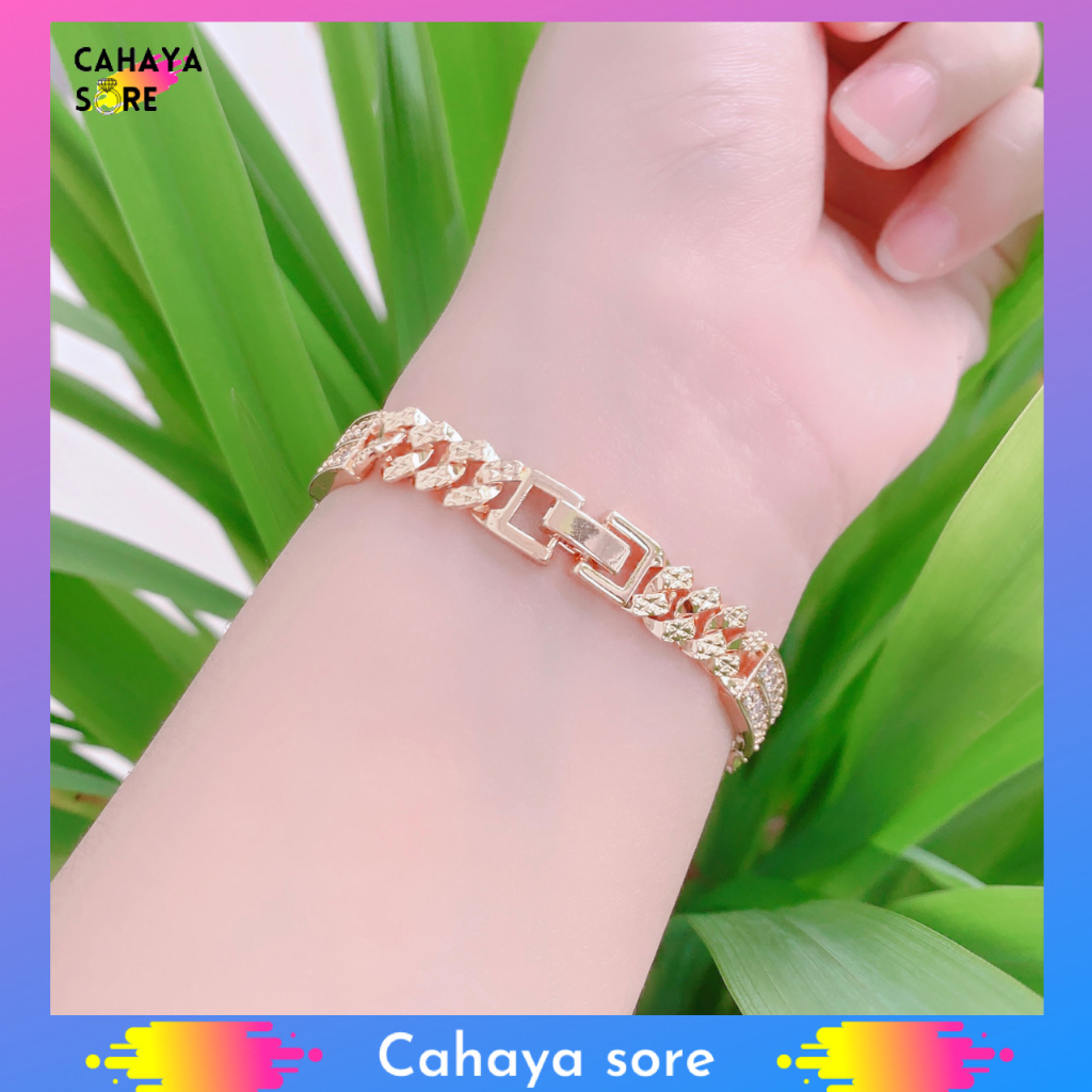 Gelang Xuping Gold Gelang Tangan Dewasa Model Permata Cantik G69