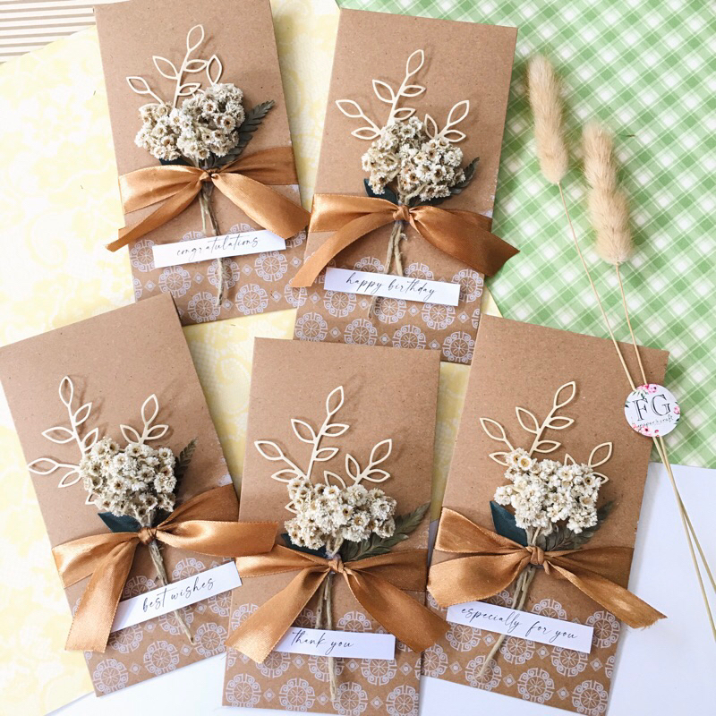 

Amplop Gift Besar 9x17cm Kraft Ribbon Dried Flower by fgpaper