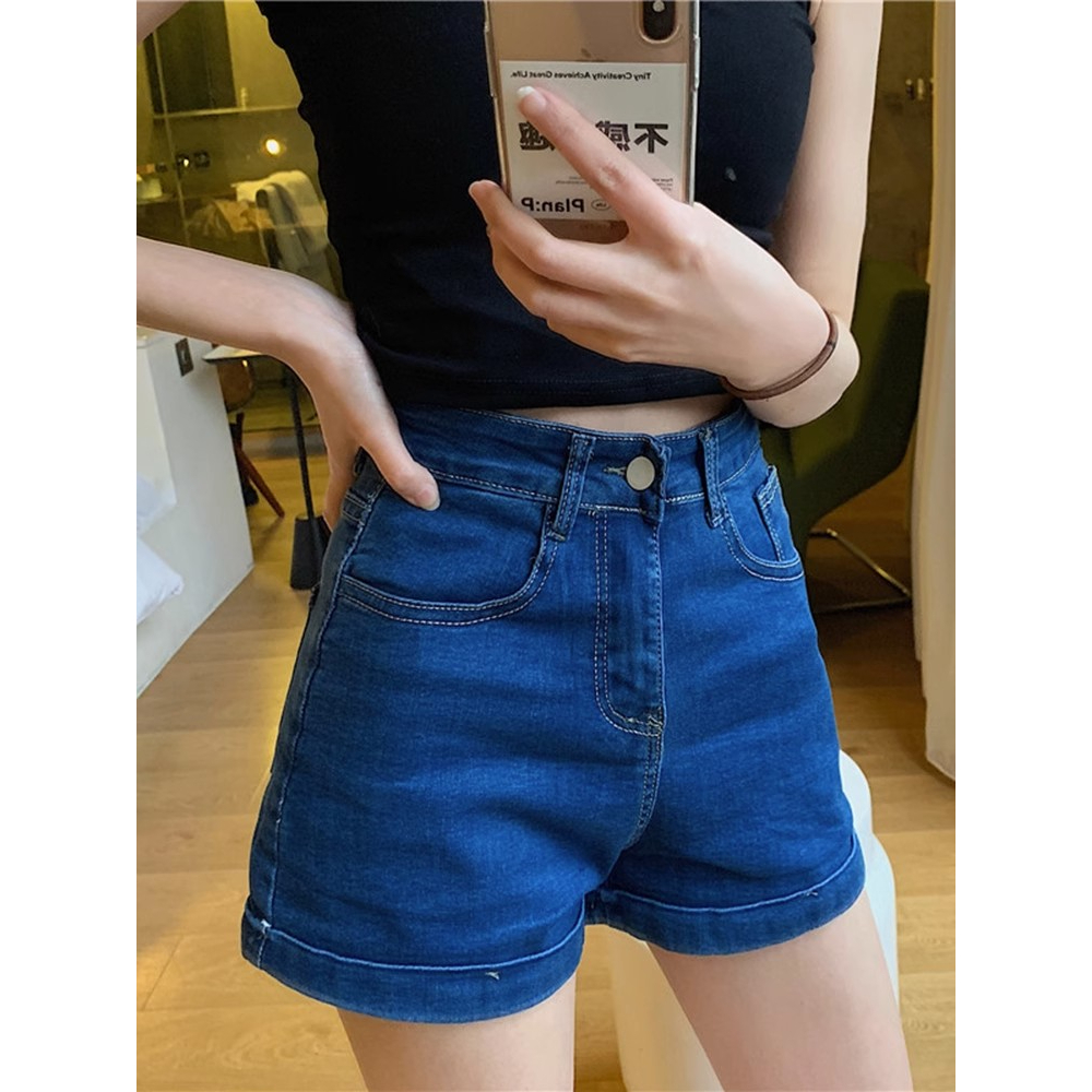 Celana jeans pendek ootd wanita kulot highwaist hot pants korean style jeans cewek kekinian