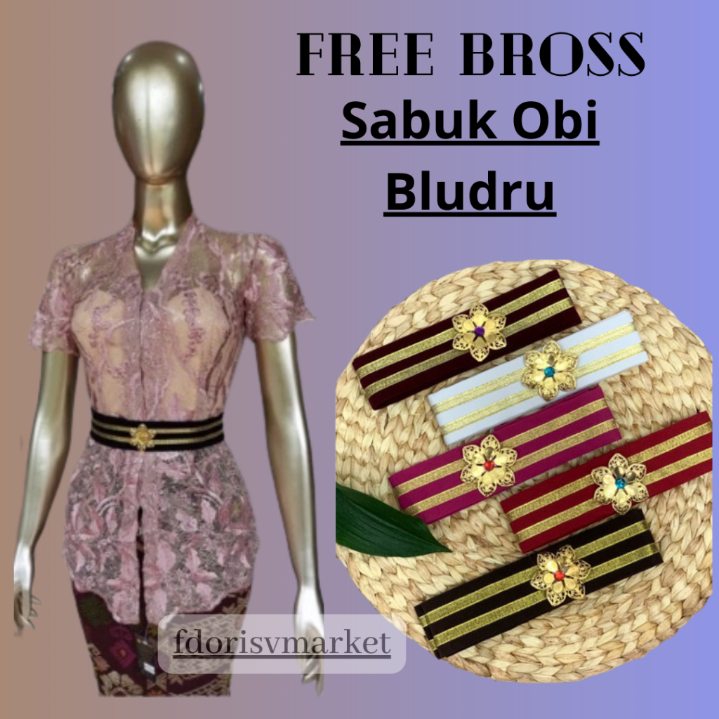 ✅ SET BROS SABUK OBI BLUDRU/SELENDANG OBI KEBAYA MODERN BLUDRU / SABUK KEBAYA / OBI BELT WARNA