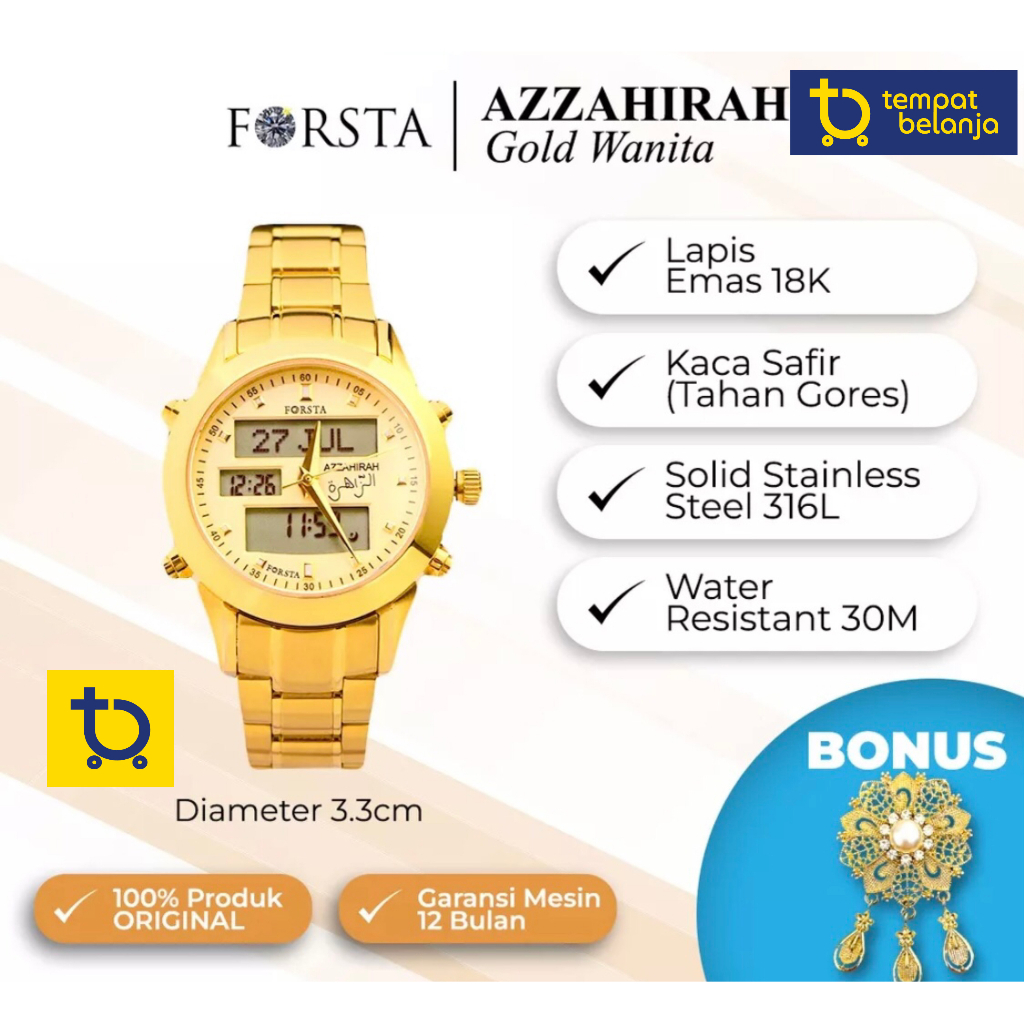 jam tangan muslim forsta Azzahirah goldwoman