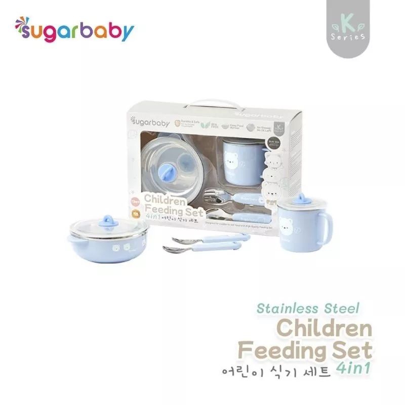 Sugar Baby Stainless Steel Children Feeding Set 4in1 Set alat makan untuk bayi