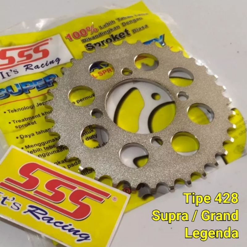 SSS Gear Belakang 428 Supra Grand Leganda Supra X Supra Fit Supra XX 31T 32T 33T 34T 35T 36T 37T 38T