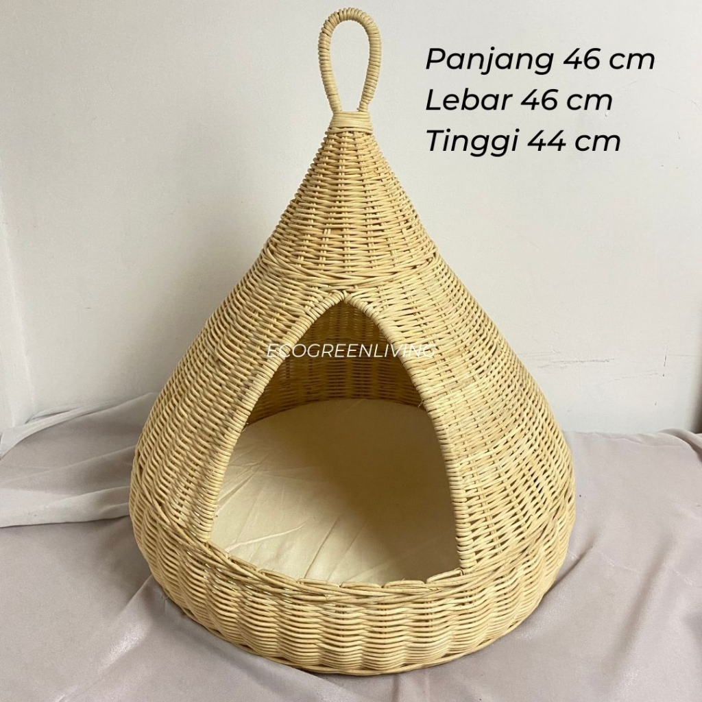 Rumah Kucing Rotan Cantik/Cat House Unik Free Kasur Rattan