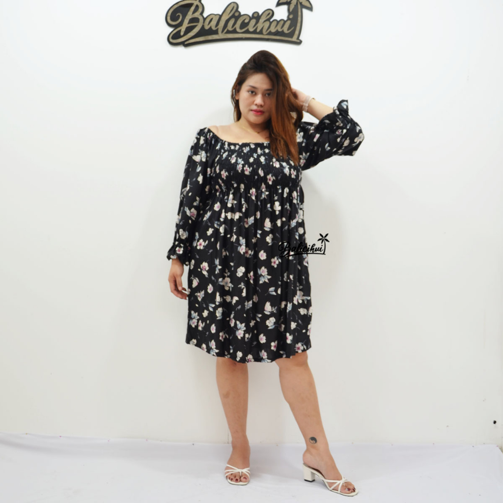 Balicihui Dress Fae Dress Plus Size Big Size Jumbo Dress Wanita Curvy Dress